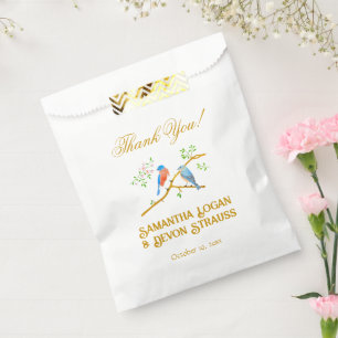 Sachets En Papier Le Mariage des oiseaux bleus