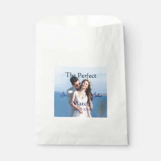 Sachets En Papier le nom de mariage bleu parfait photo date cou