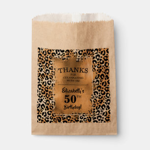 Sachets En Papier Leopard 50e fête d'anniversaire Kraft