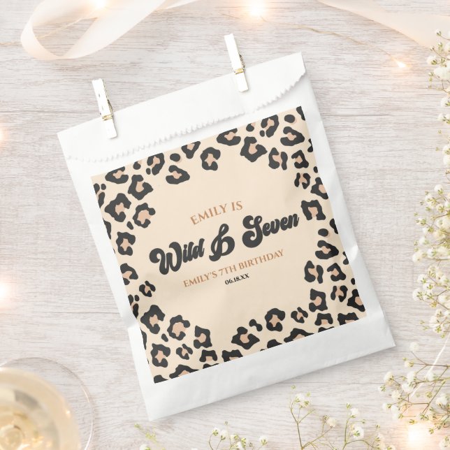Sachets En Papier Leopard Cheetah Wild et sept fête d'anniversaire (Coupé)
