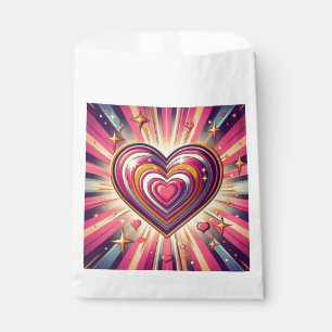 Sachets En Papier les années 70 coeur pop art/Mug de Saint Valentin