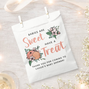 Sachets En Papier Les bébés sont douces pêches Baby Douche Merci