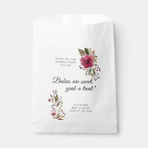 Sachets En Papier Les bébés sont un Baby shower Floral sucré Buff
