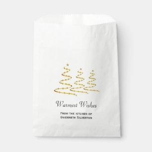 Sachets En Papier Les voeux les plus chauds Gold Ruban Arbres de Noë