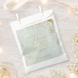 Sachets En Papier Lignes fines Gold Abstrait Mariage Sage ID867