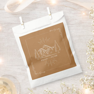 Sachets En Papier Line Art Mountains Mariage Goldenrod Mariage