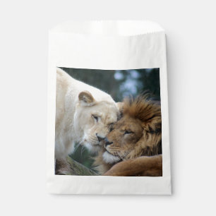 Sachets En Papier Lion et lionne qui s'étourdissent