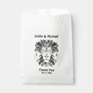 Sachets En Papier Lion géométrique noir et blanc