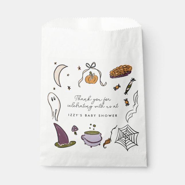 Sachets En Papier Little Boo Halloween Baby shower Merci (Devant)