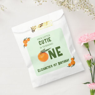 Sachets En Papier Little Cutie Orange 1er anniversaire