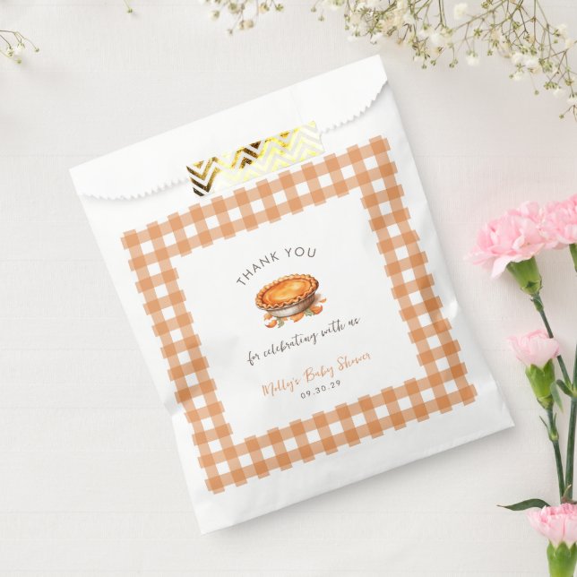 Sachets En Papier Little Cutie Pie Fall Citrouille En vichy Baby sho (Scellé)
