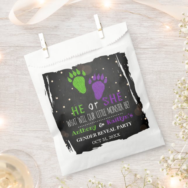 Sachets En Papier Little Monster Halloween Genre Revela Party (Coupé)