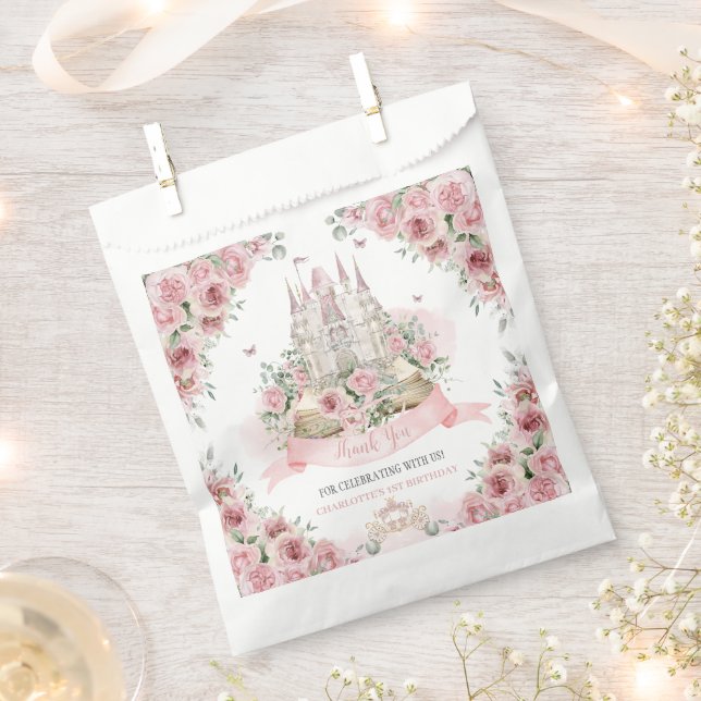 Sachets En Papier Livre d'histoire du Château Princess de rose pâle (Coupé)