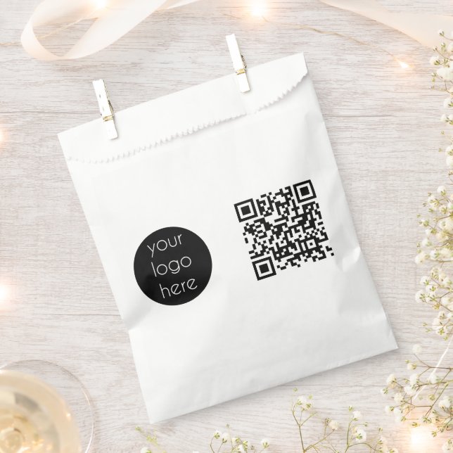 Sachets En Papier Logo d'entreprise Code QR promotionnel de la socié (Coupé)