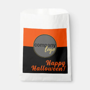 SACHETS EN PAPIER LOGO D'ENTREPRISE DE COULEUR NOIRE ORANGE JOYEUX H