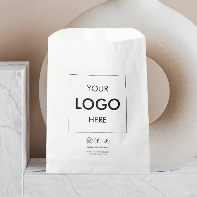 Sachets En Papier Logo d'entreprise Médias sociaux minimum (Créateur téléchargé)
