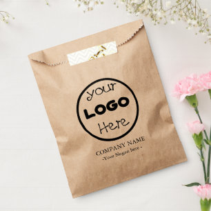 Sachets En Papier Logo d'entreprise moderne Rustic Kraft