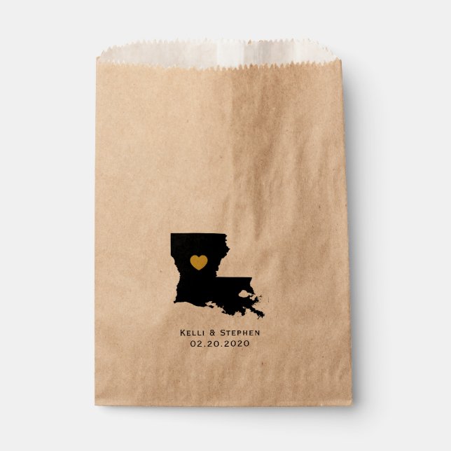 Sachets En Papier Louisiana Wedding Favor Treat Sacks, Cadeaux (Devant)