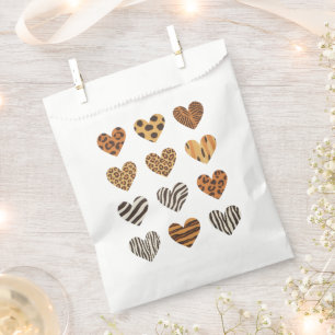 Sachets En Papier Love Heart Leopard Cute Valentine's Day