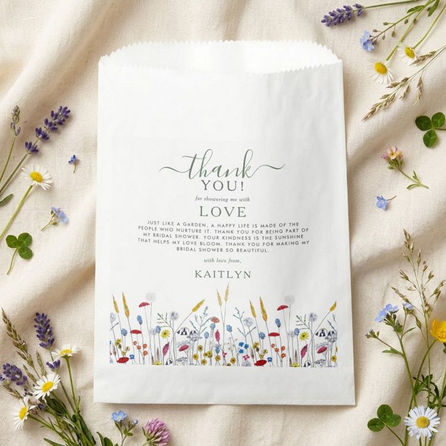 Sachets En Papier Love in Bloom Wildflower Meadow Bridal Shower (Créateur téléchargé)