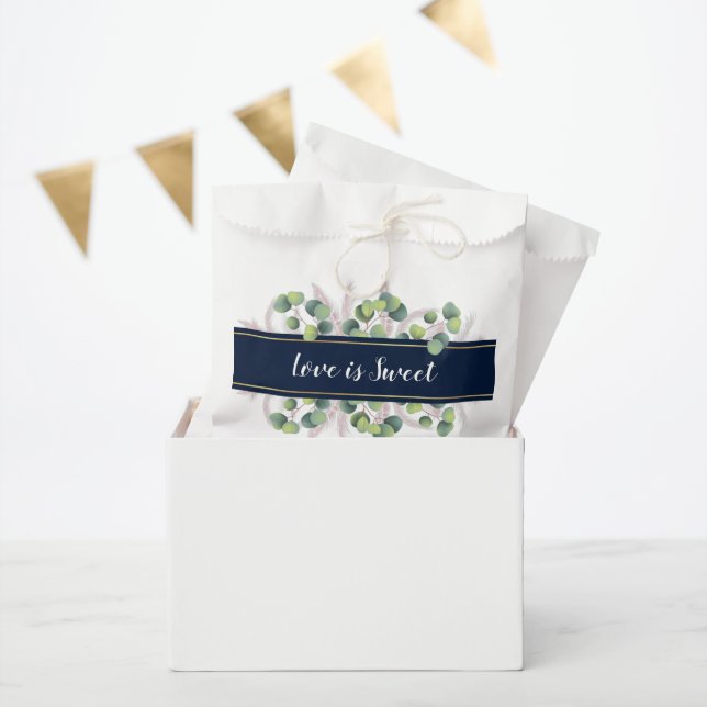 Sachets En Papier Love is Sweet Pampas Grass Mariage Treat Favoriser (Fête)