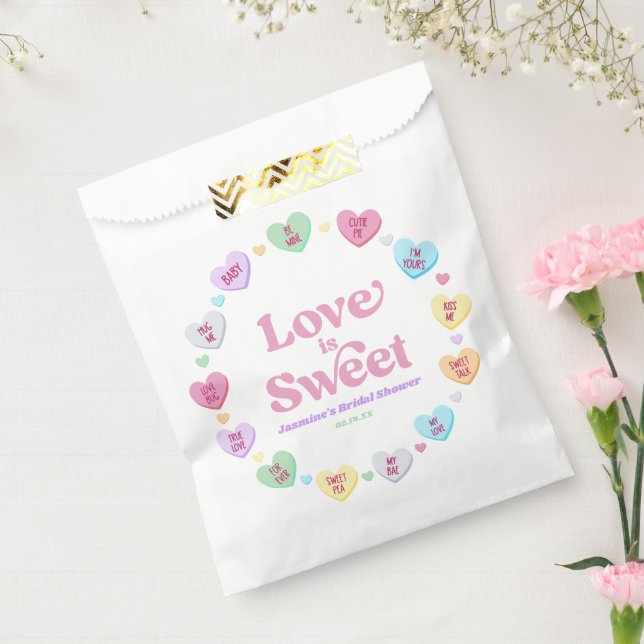 Sachets En Papier Love Is Sweet Saint-Valentin Bonbons Baby Shower (Scellé)