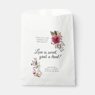 Sachets En Papier Love Is Sweet Treat Bourgogne Floral Mariage