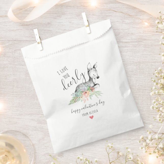 Sachets En Papier Love You Deerly Kids Valentine's Day Party (Coupé)