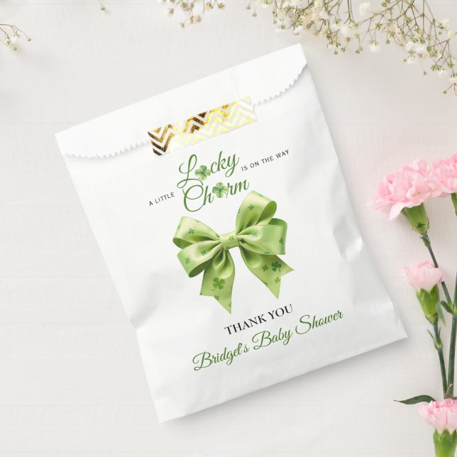 Sachets En Papier Lucky charme Merci baby shower de trèfle irlandais (Scellé)