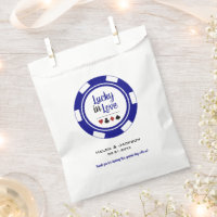 Lucky In Love Blue White Poker Chip Wedding Favori