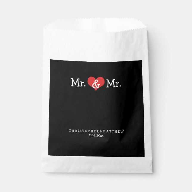 Sachets En Papier M. et M. Mariage de Red Heart Personnalisé (Devant)