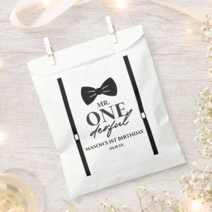 Sachets En Papier M. ONEderful Bowtie Première fête d'anniversaire