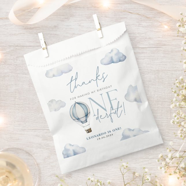 Sachets En Papier M. ONEderful Hot Air Ballon Boy 1er anniversaire B (Coupé)