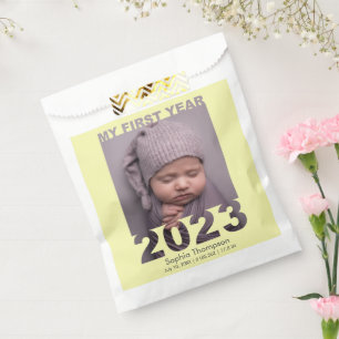 Sachets En Papier Ma première année 2023 Découpe moderne bébé photo