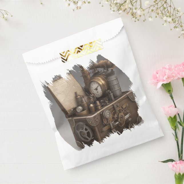 Sachets En Papier Machine à temps Steampunk - Vintage coffre au trés (Scellé)