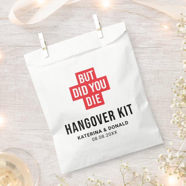 Sachets En Papier Mais Avez-Vous Mort Mariage Hangover Kit Récupérat (Coupé)