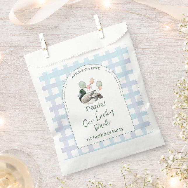 Sachets En Papier Mallard Lucky Duck 1st Birthday (Coupé)