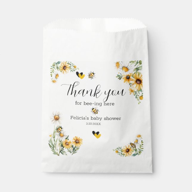 Sachets En Papier Mama to Bee Fleur Jaune Bumblebee (Devant)
