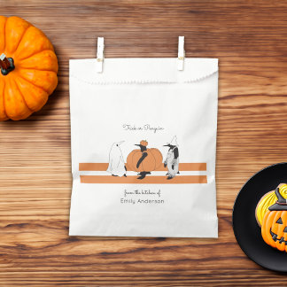Sachets En Papier Manchot Citrouille Personnalisé Drôle Halloween