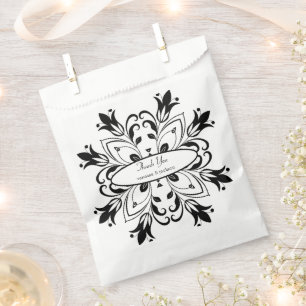 Sachets En Papier Mandala Floral Noir