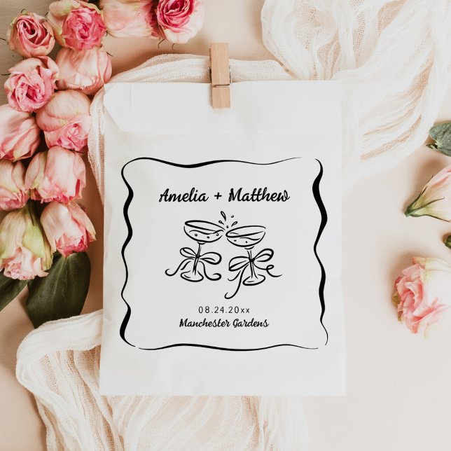 Sachets En Papier Mariage à main moderne et capricieux (Créateur téléchargé)