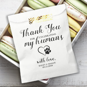 Sachets En Papier Mariage animal de compagnie traitement personnalis
