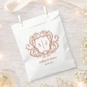 Sachets En Papier Mariage armoiries de monogramme en terre cuite de