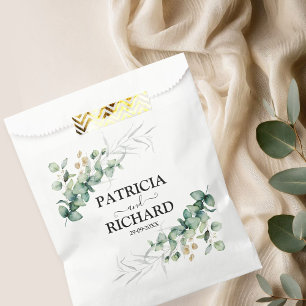 Sachets En Papier Mariage au eucalyptus verdoyant