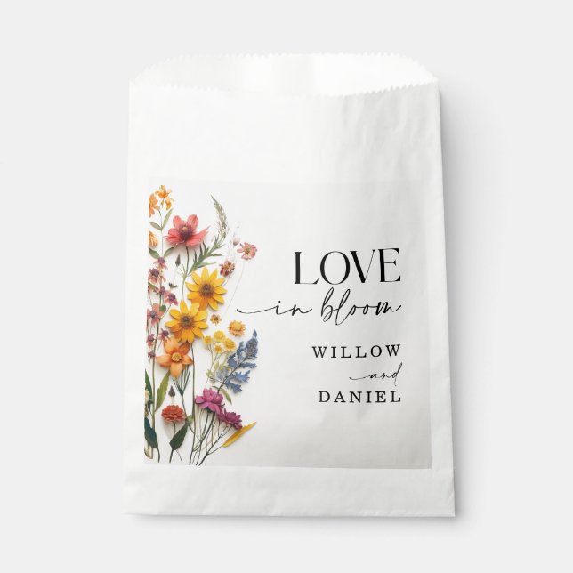 Sachets En Papier Mariage Boho Fleur sauvage de fleurs pressées (Devant)