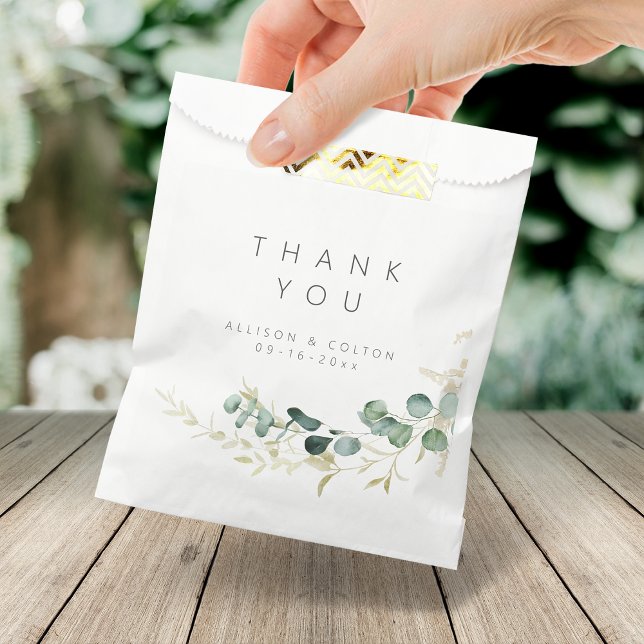 Sachets En Papier Mariage boho rustique eucalyptus vert (Rustic eucalyptus greenery boho wedding favor bag)