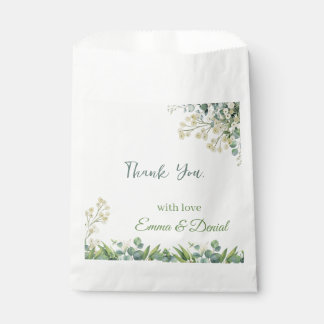 Sachets En Papier Mariage botanique à l'eucalyptus et aux fleurs bla