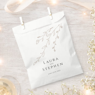 Sachets En Papier Mariage botanique neutre simple
