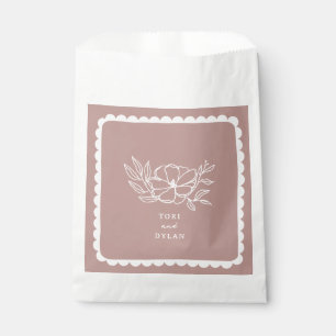 Sachets En Papier Mariage botanique rose floral