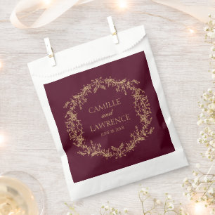 Sachets En Papier Mariage cadre floral toile champagne Bourgogne